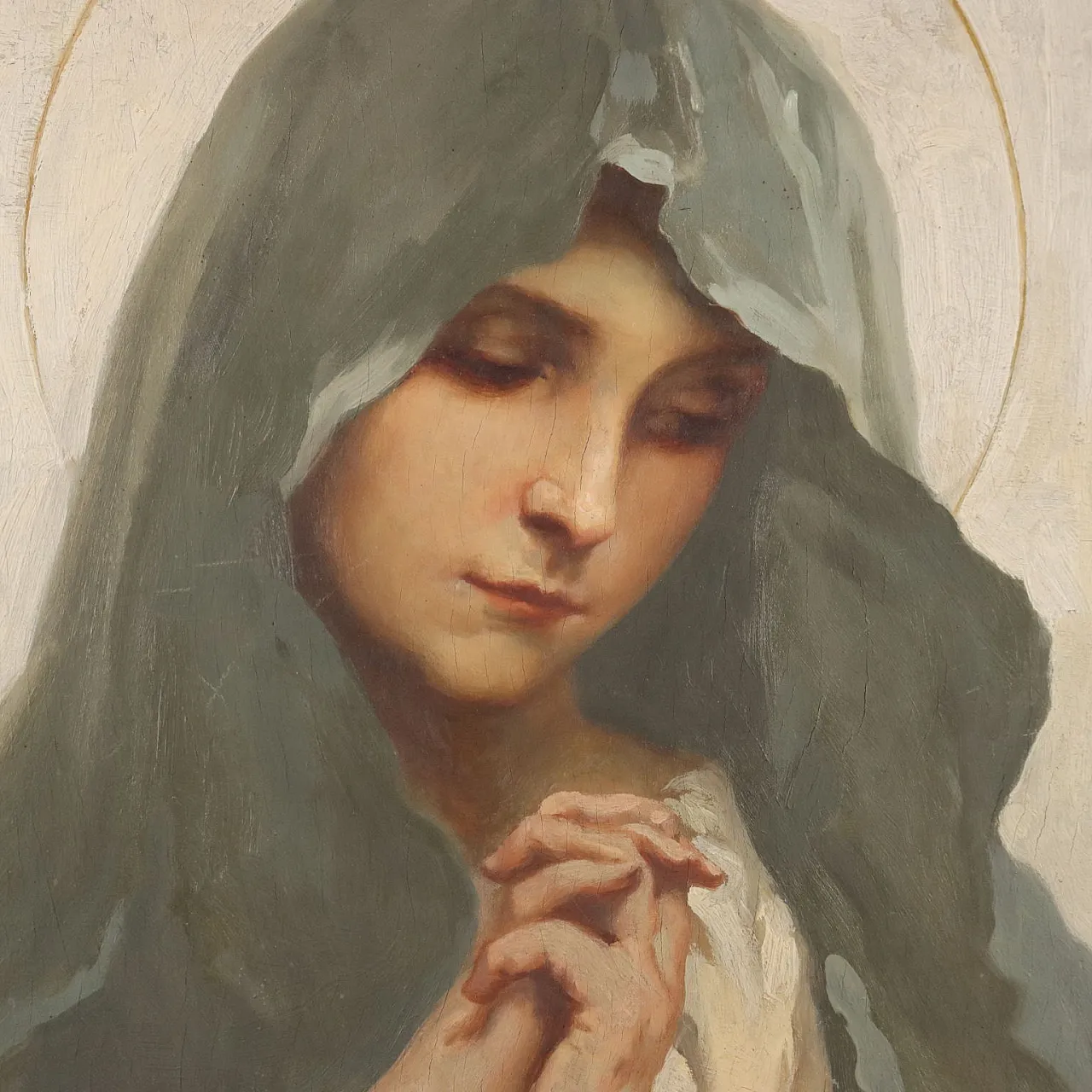 Painting by Umberto Marigliani, oil on panel, 20th century 3
