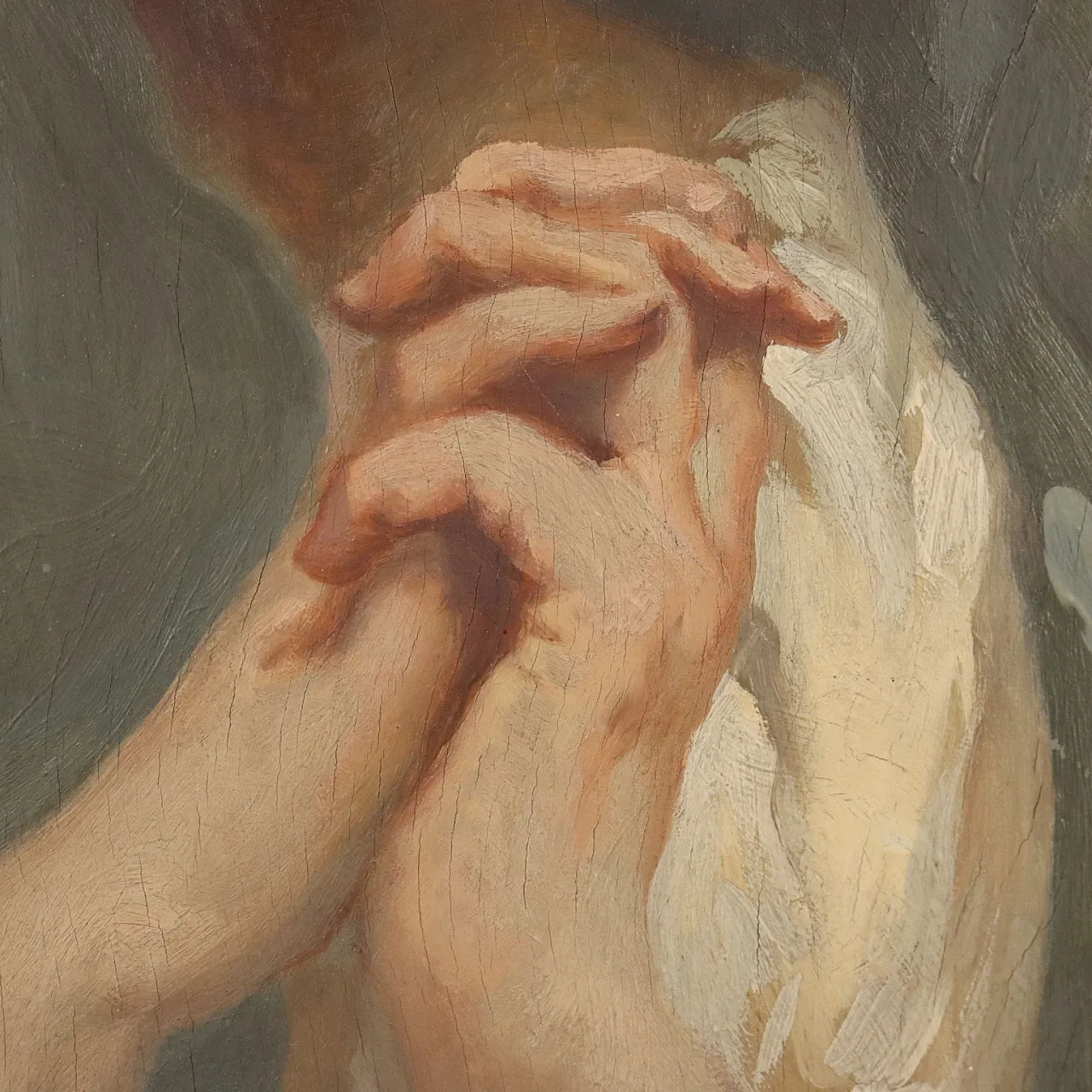 Painting by Umberto Marigliani, oil on panel, 20th century 5