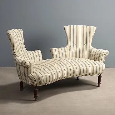 Beech conversation sofa, 19th century