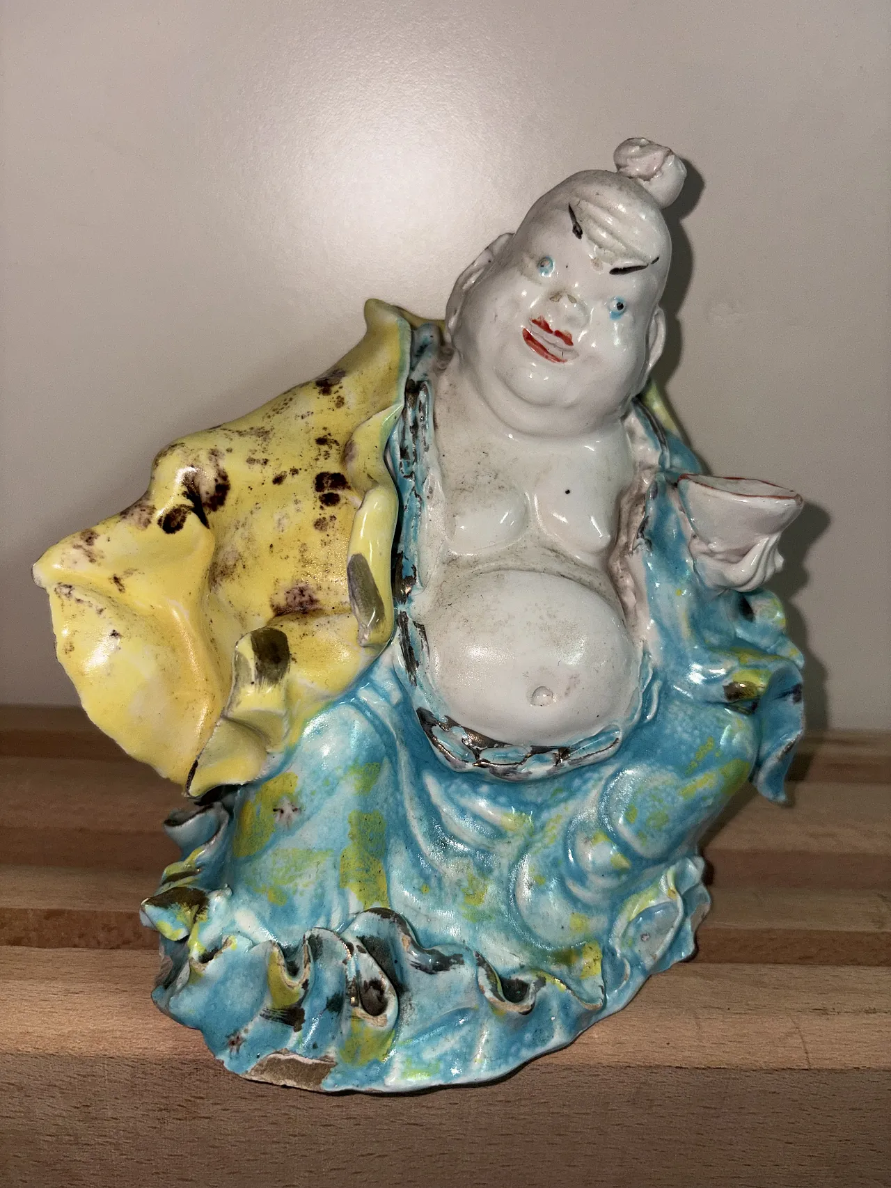 Ancient Buddha, painted statuette, 1950s 1