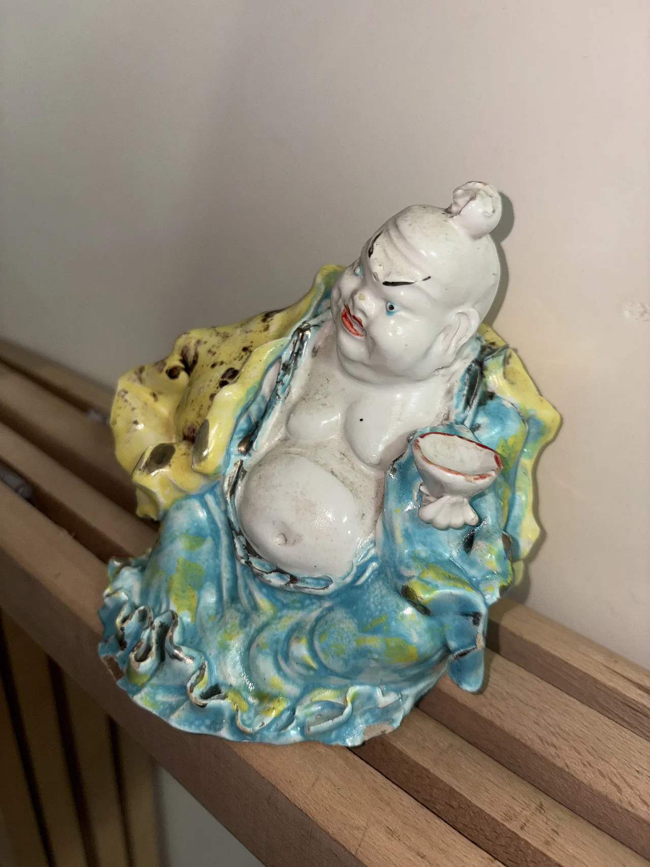 Ancient Buddha, painted statuette, 1950s 2