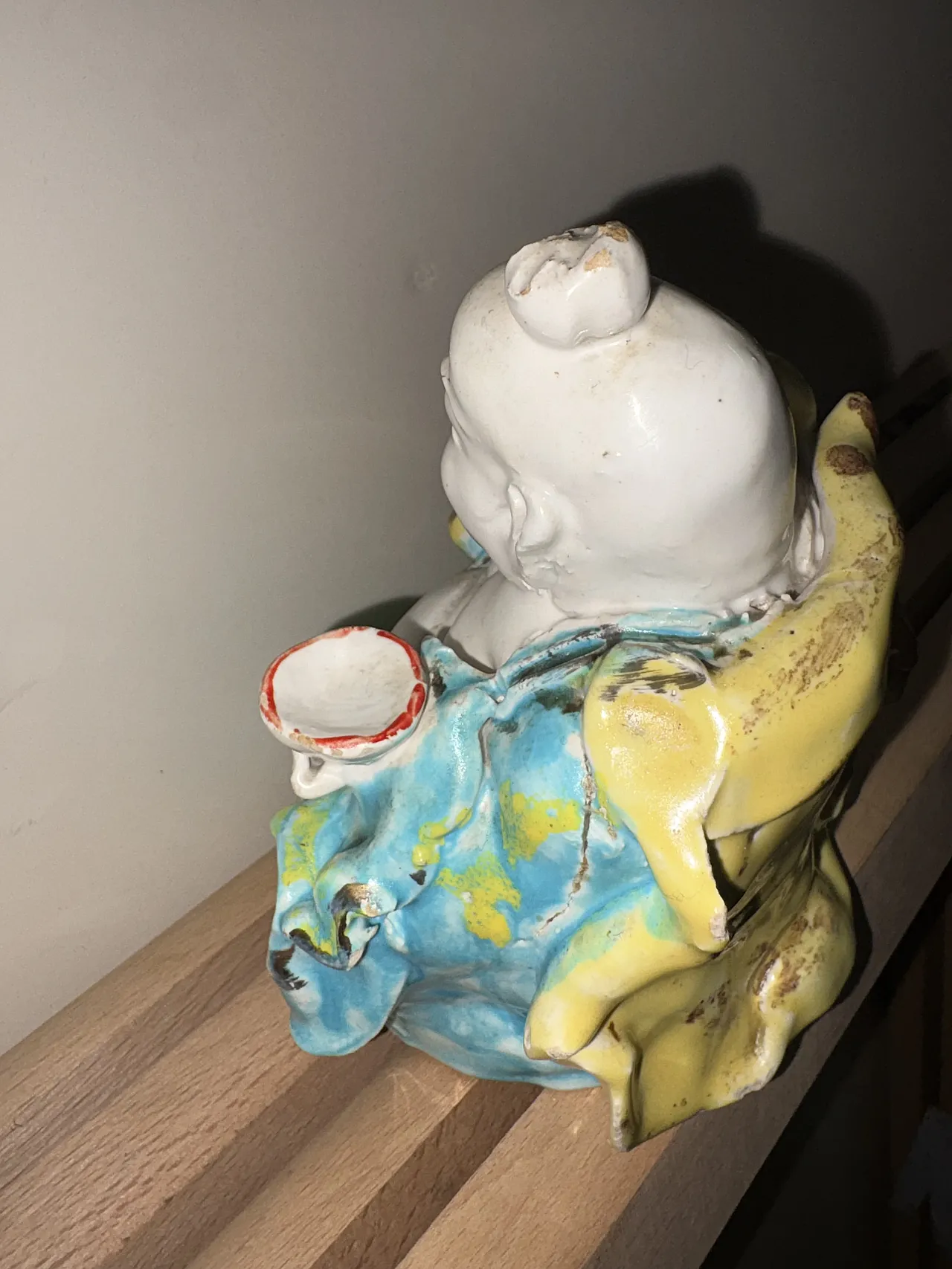 Ancient Buddha, painted statuette, 1950s 7