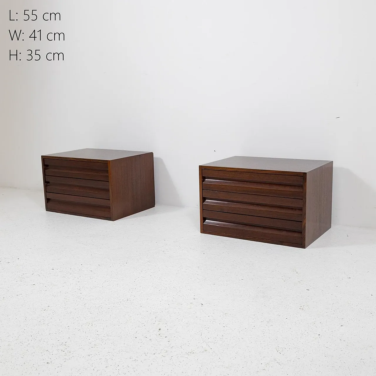 Pair of suspended bedside tables by Tecno, 1950s 1