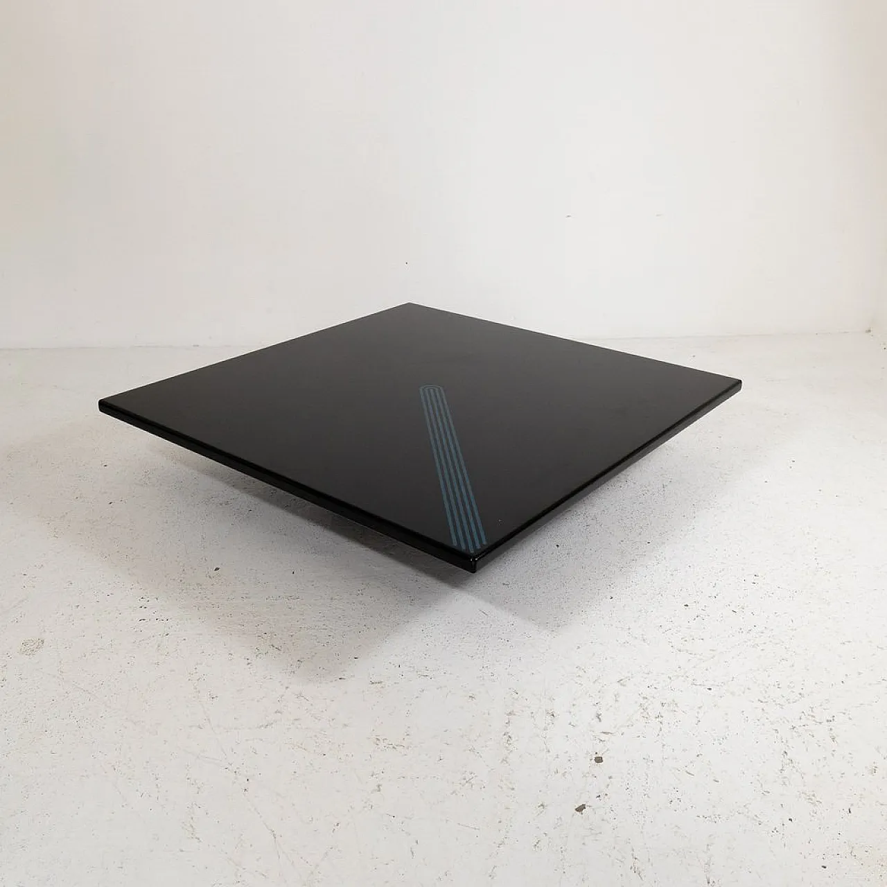 Large black lacquered coffee table by Saporiti Italia, 1970s 3