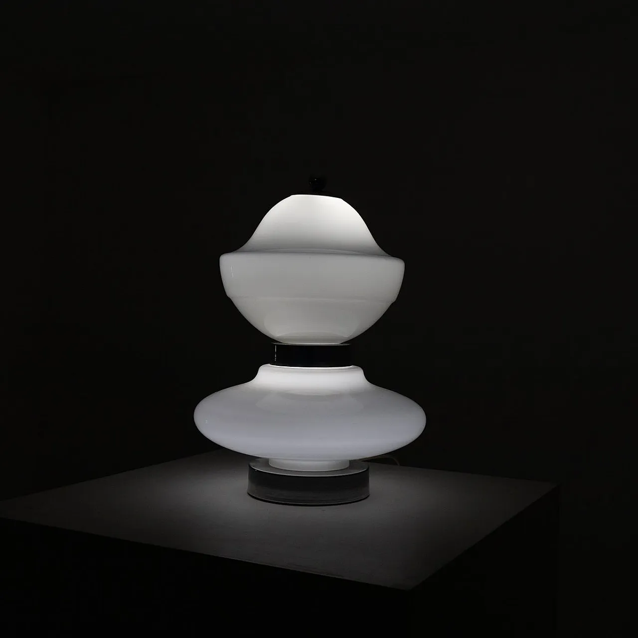 Space Age lamp in chromed metal and glass, 1960s 3