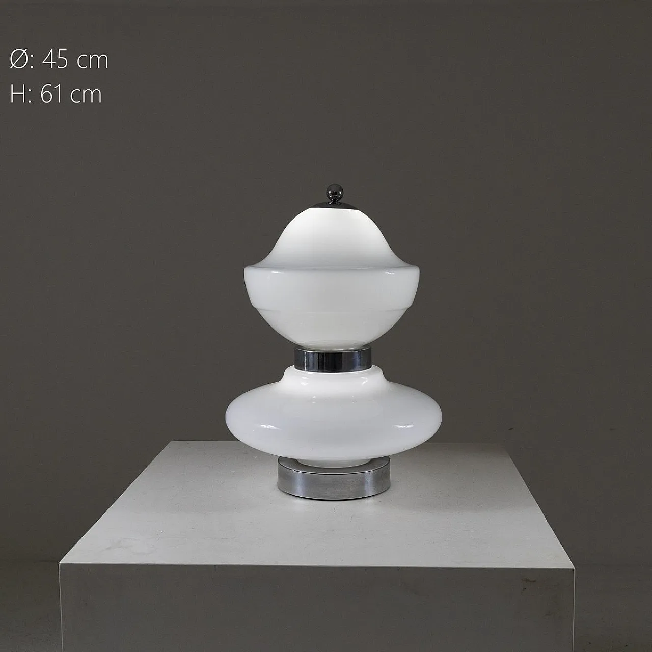 Space Age lamp in chromed metal and glass, 1960s 6