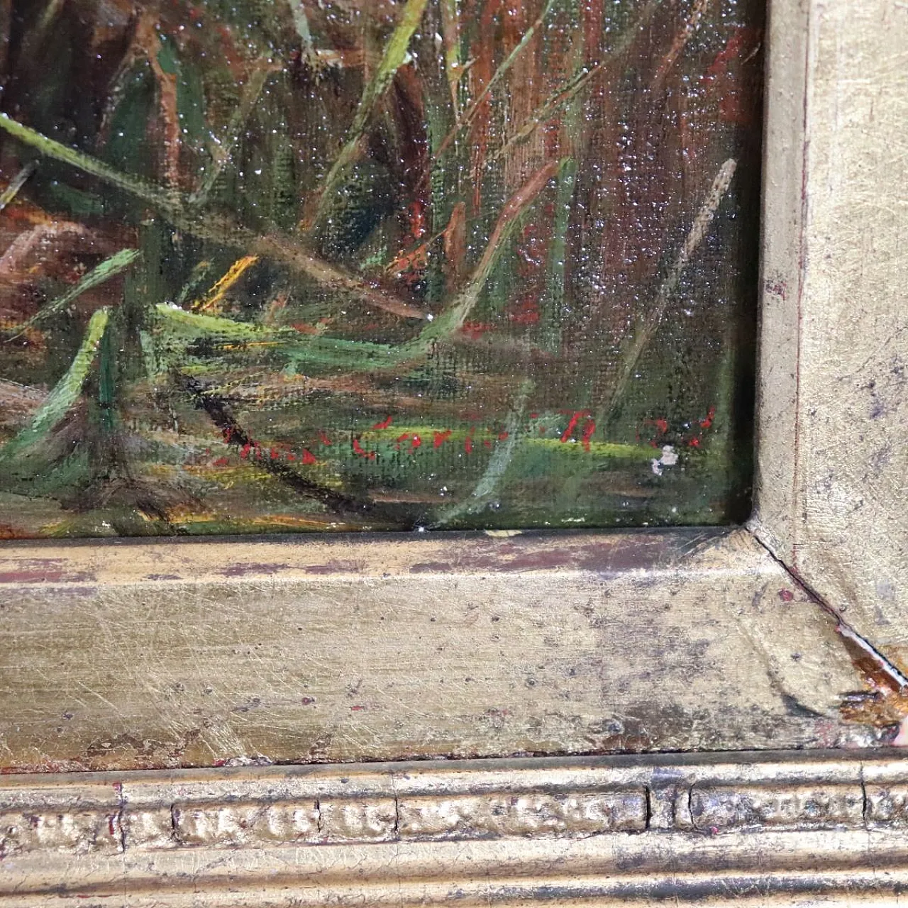 Scorcio dell'Avon con cigni, dipinto ad olio su tela, '800 5