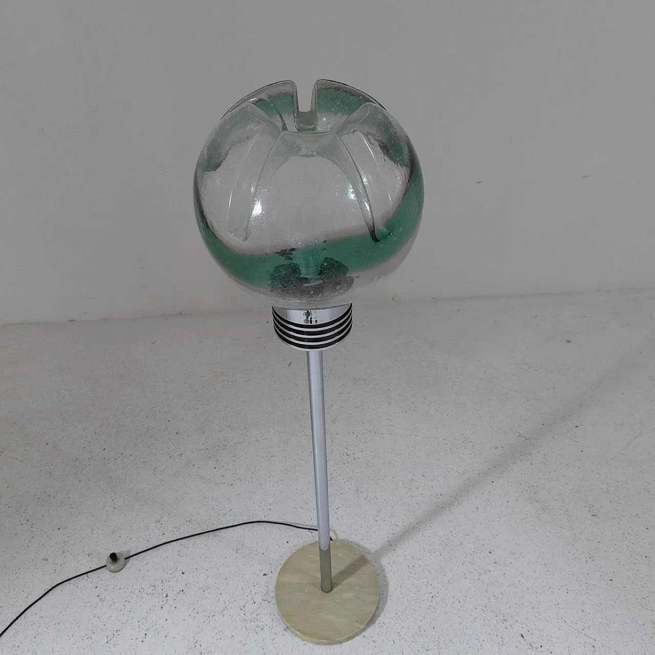 Floor lamp with marble and Murano glass base, 1950s 3
