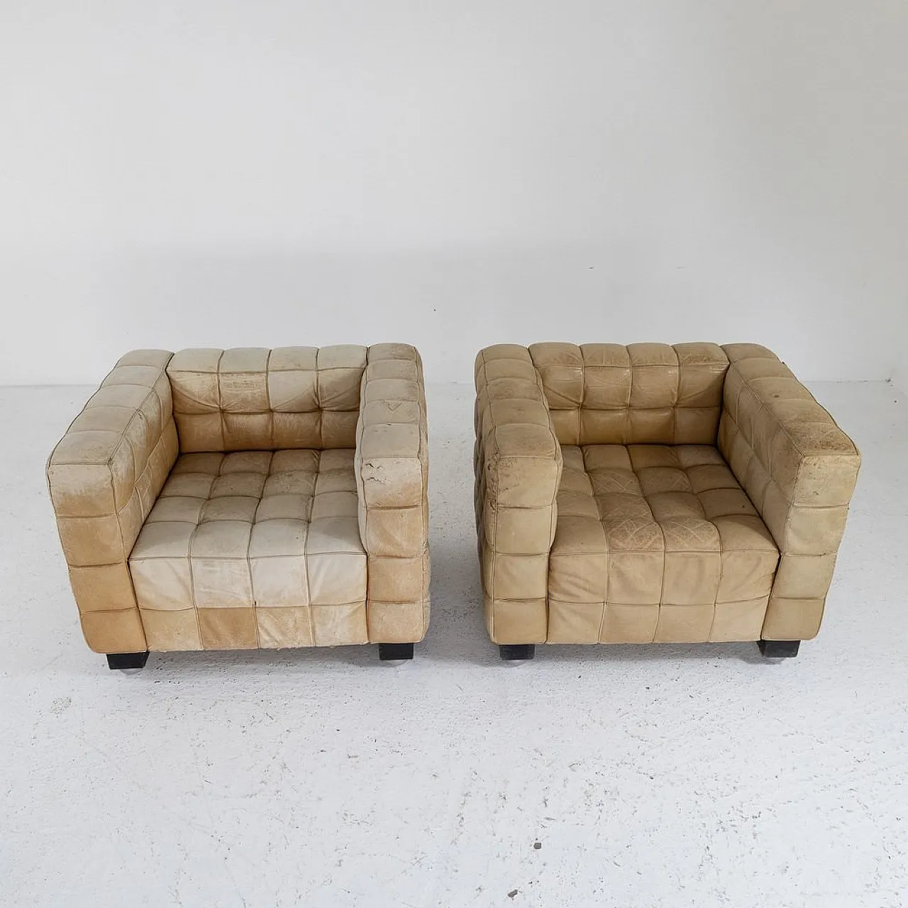 Coppia di Poltrone Kubus di Josef Hoffmann per Wittmann, fine '800 3
