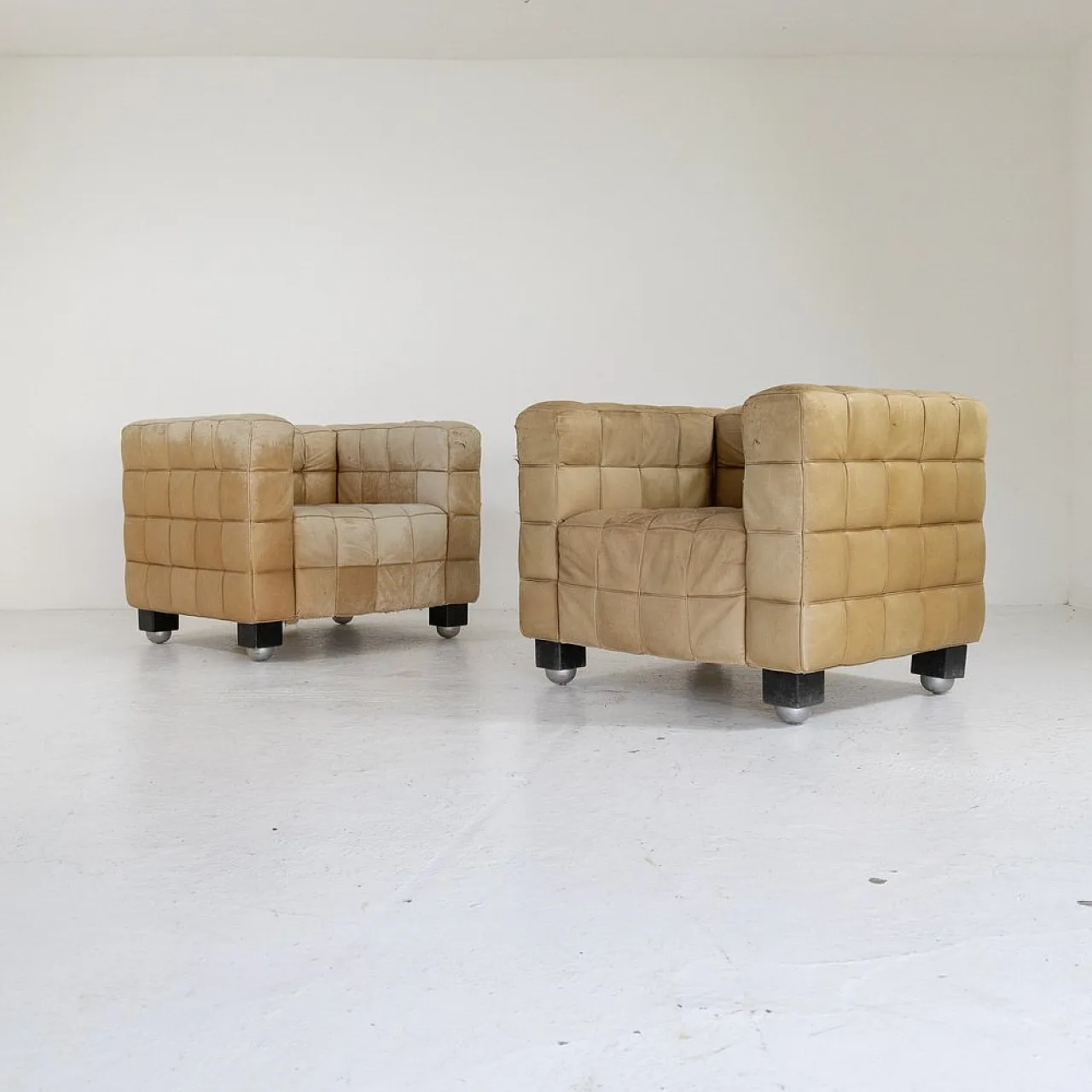 Coppia di Poltrone Kubus di Josef Hoffmann per Wittmann, fine '800 4