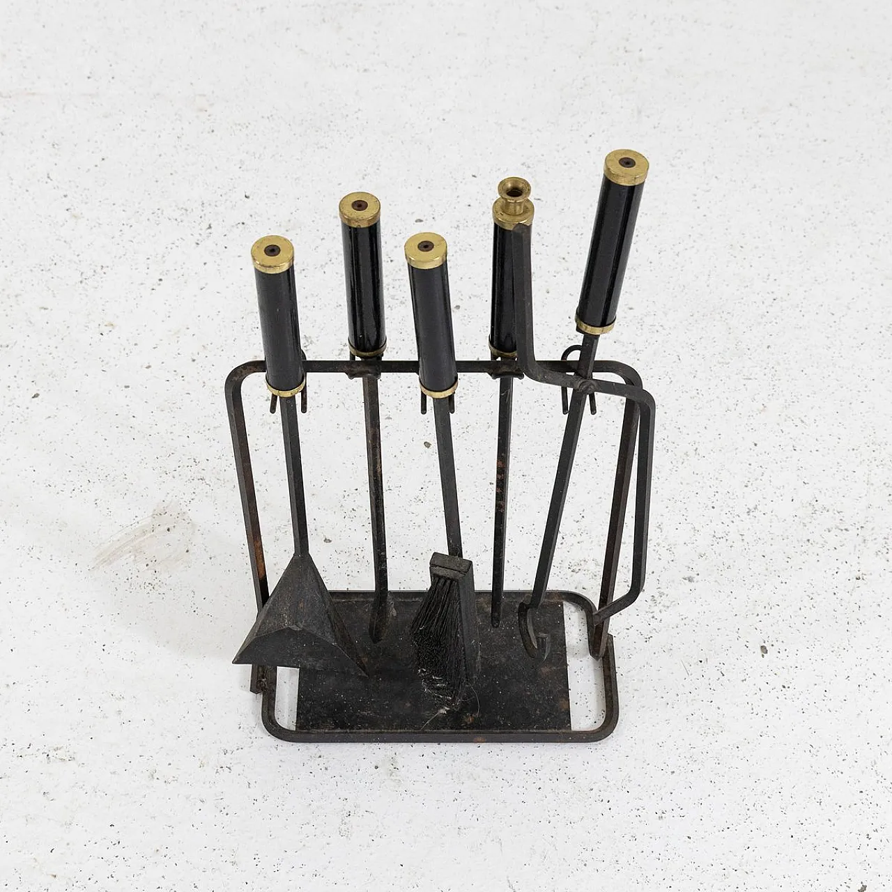 Fireplace set by Afra and Tobia Scarpa for Dimensione Fuoco, 1970s, set of 5 4