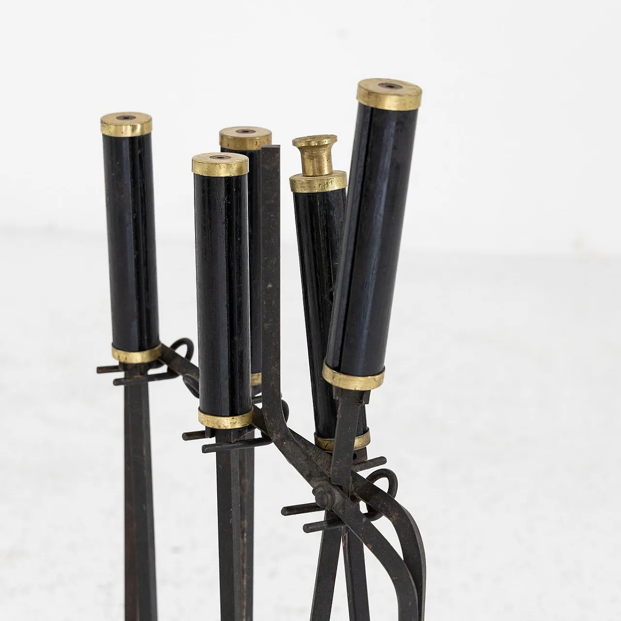 Fireplace set by Afra and Tobia Scarpa for Dimensione Fuoco, 1970s, set of 5 5