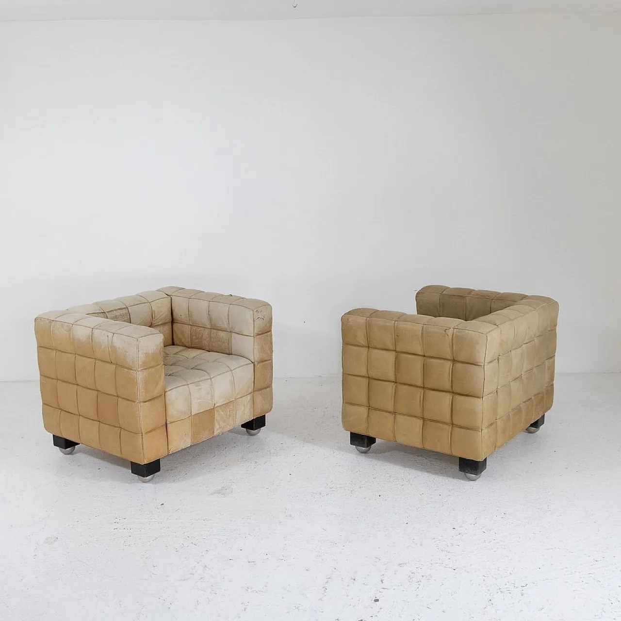 Coppia di Poltrone Kubus di Josef Hoffmann per Wittmann, fine '800 9