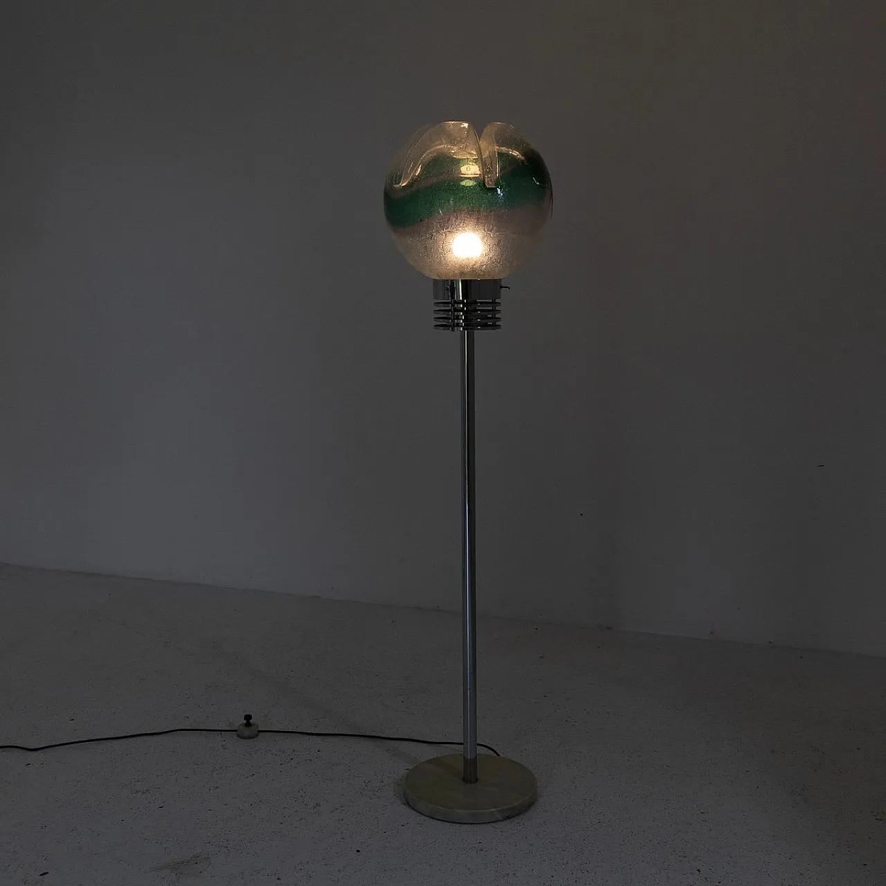 Floor lamp with marble and Murano glass base, 1950s 11