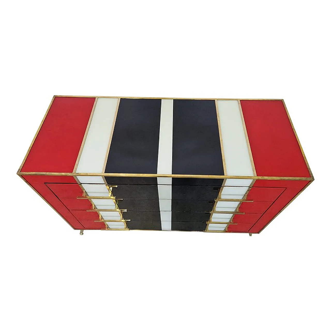 4-drawers glass dresser, 1990s 5