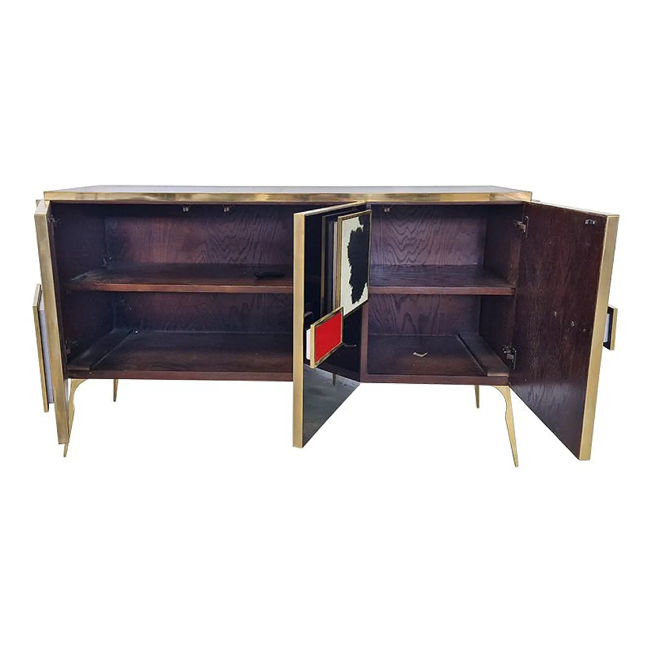 Three-door glass sideboard, 1990s 3