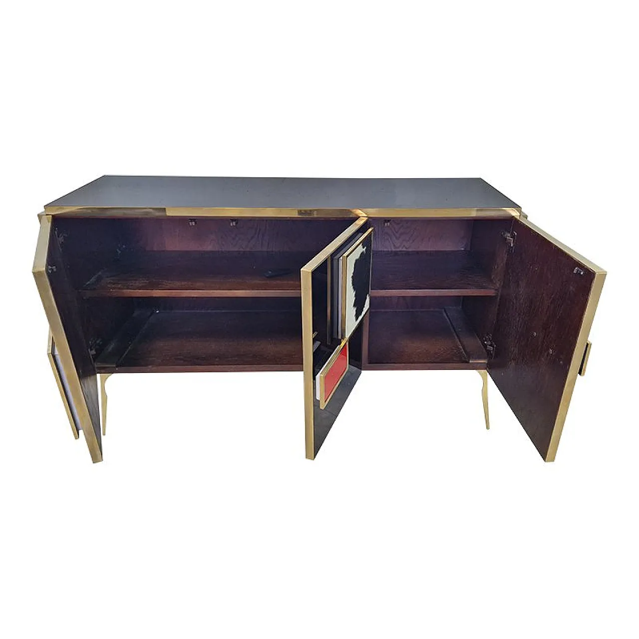 Three-door glass sideboard, 1990s 6
