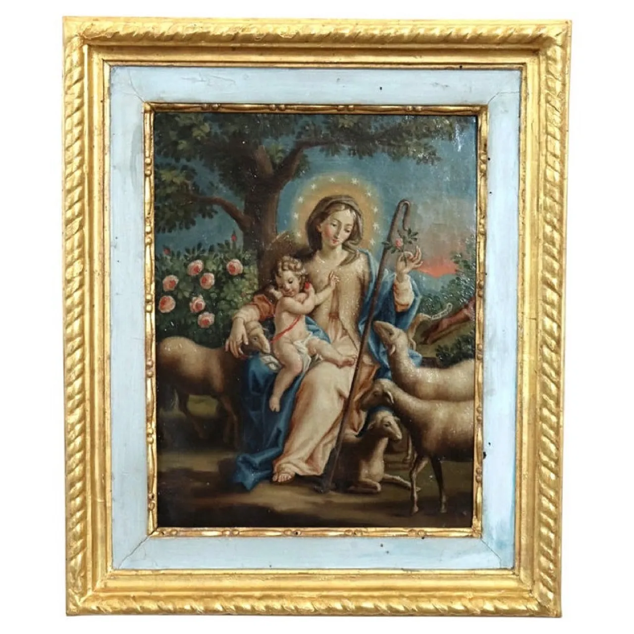 Dipinto religioso olio su tela, al retro firma Raphael Fogliardi 1795 1