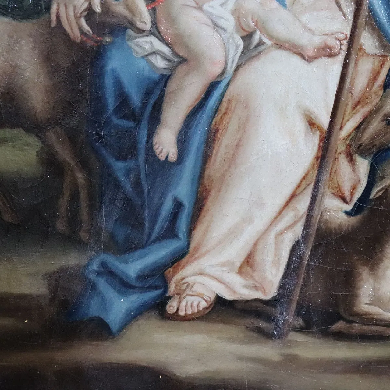 Dipinto religioso olio su tela, al retro firma Raphael Fogliardi 1795 8