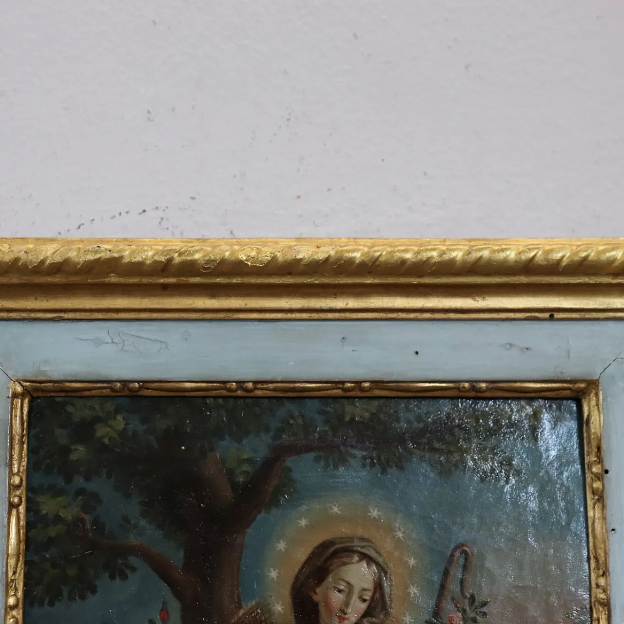 Dipinto religioso olio su tela, al retro firma Raphael Fogliardi 1795 9
