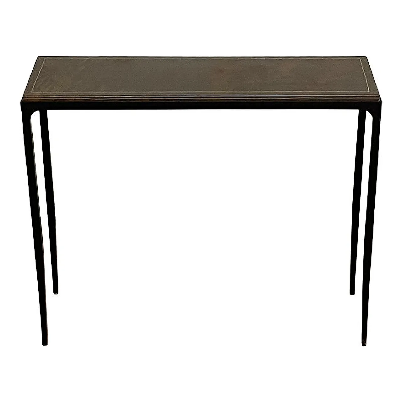 Iron and leather console, 1990s 1