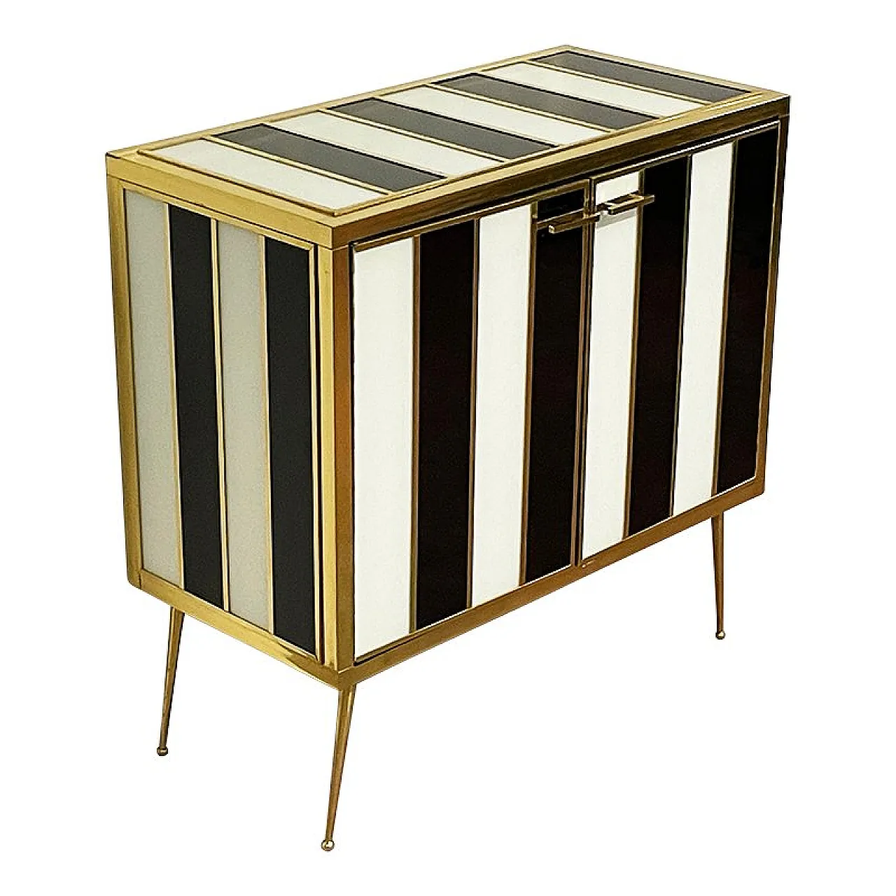 Sideboard with 2 black and white doors 2