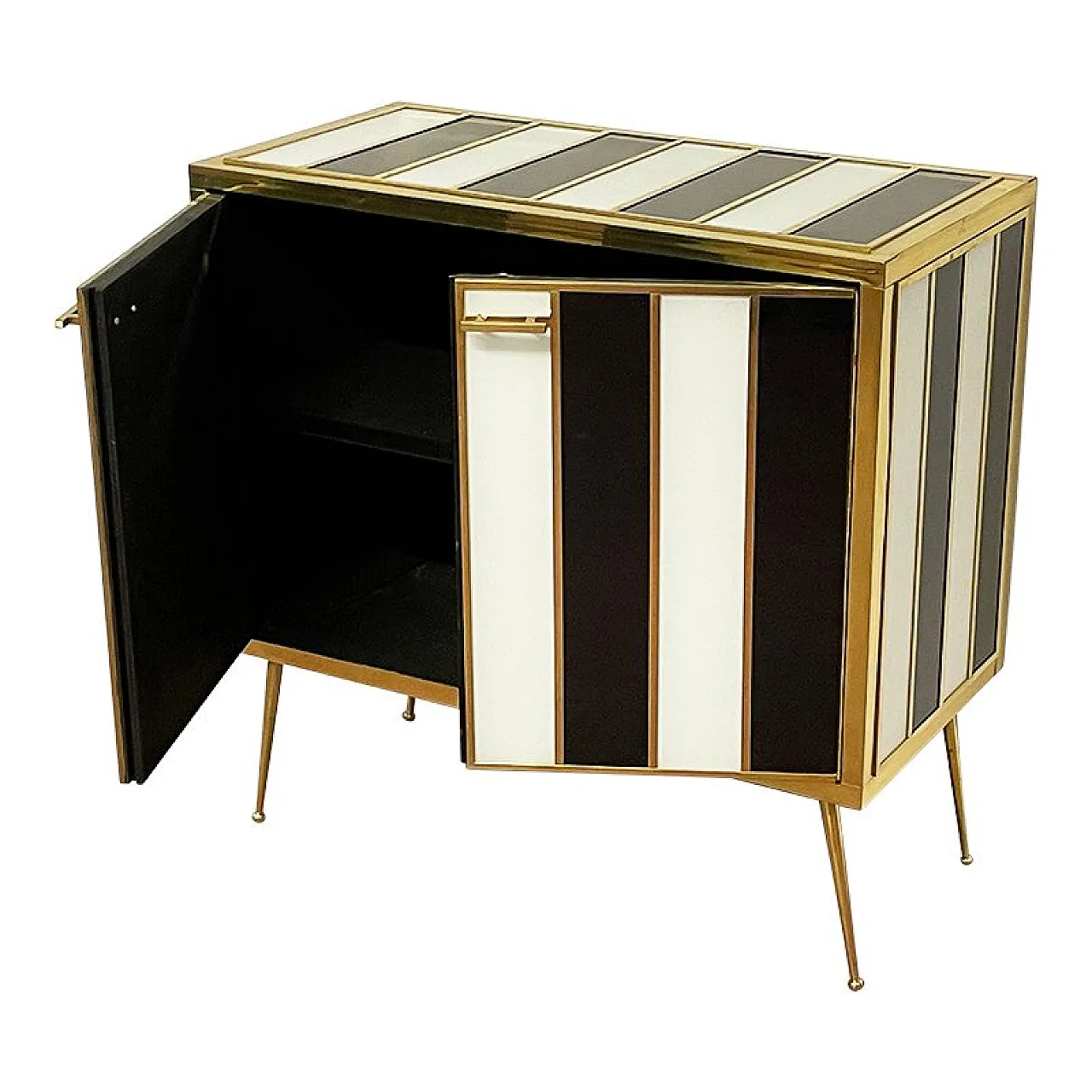 Sideboard with 2 black and white doors 6