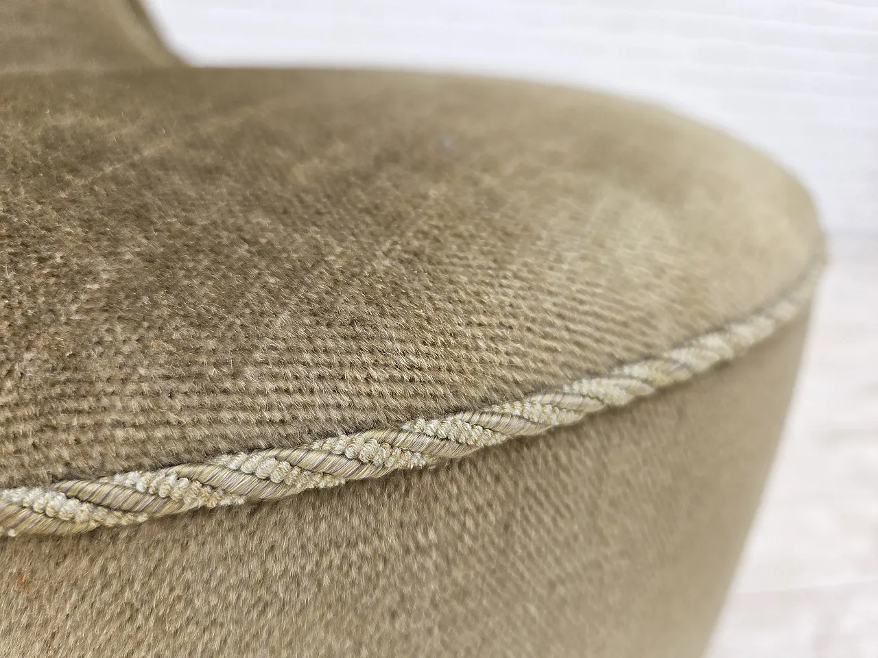 1960s, Danish easy chair, original green furniture velour. 4