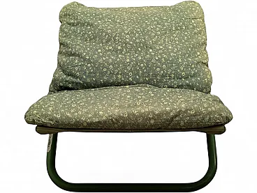 ARFLEX Vintage Lounge Armchair in metal and green canvas