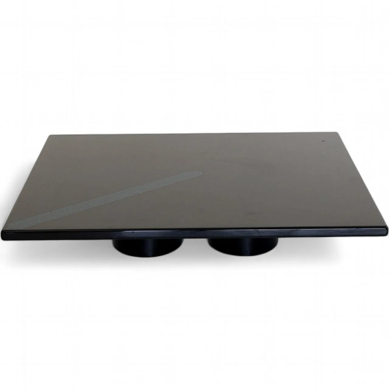 Large black lacquered coffee table by Saporiti Italia, 1970s 10