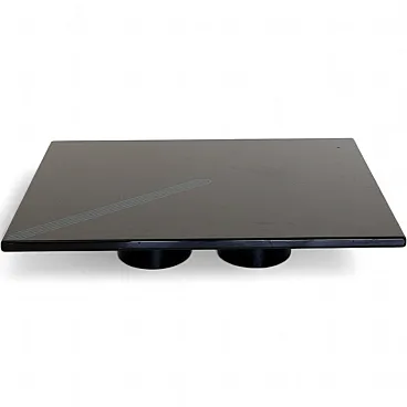 Large black lacquered coffee table by Saporiti Italia, 1970s