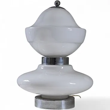 Space Age lamp in chromed metal and glass, 1960s