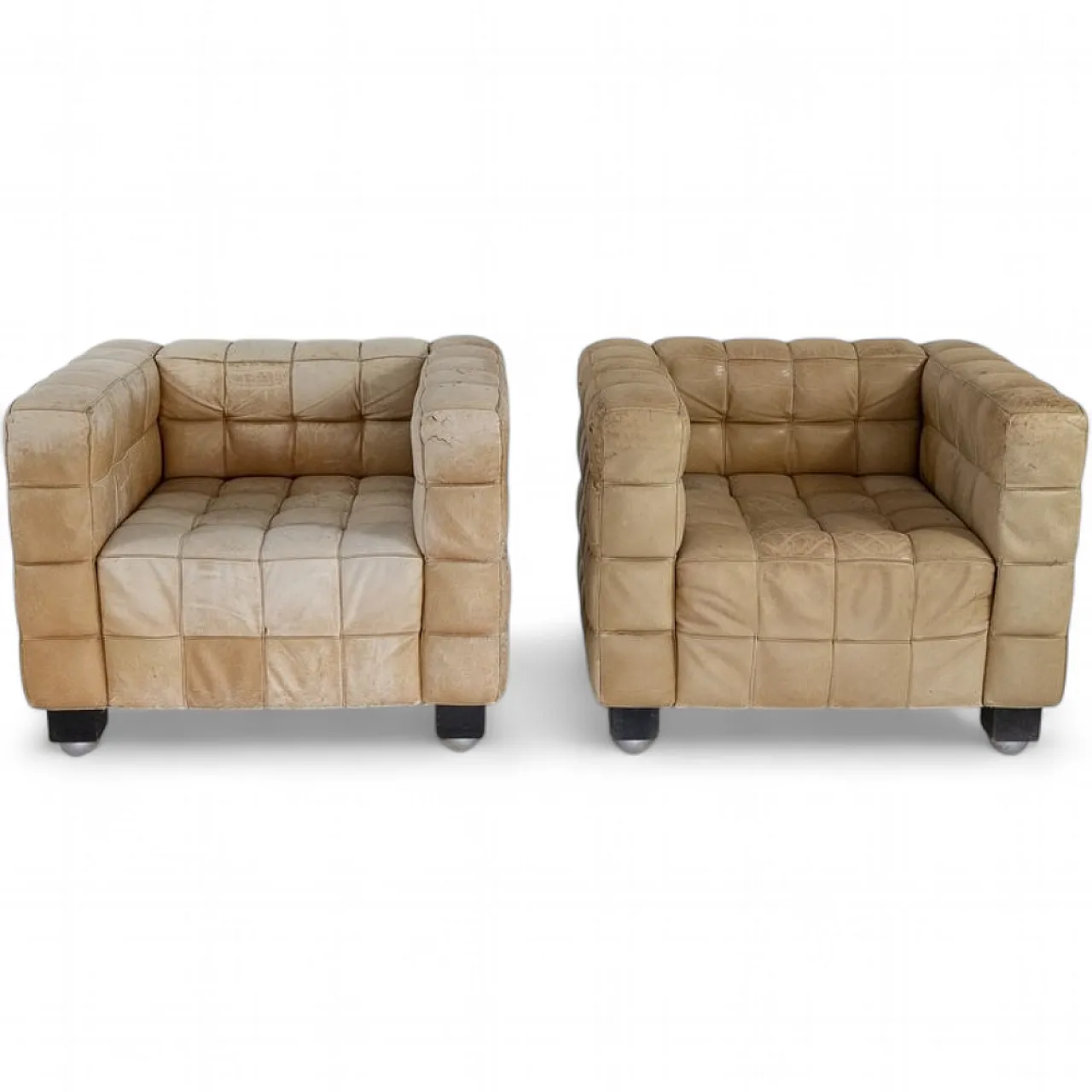Coppia di Poltrone Kubus di Josef Hoffmann per Wittmann, fine '800 11