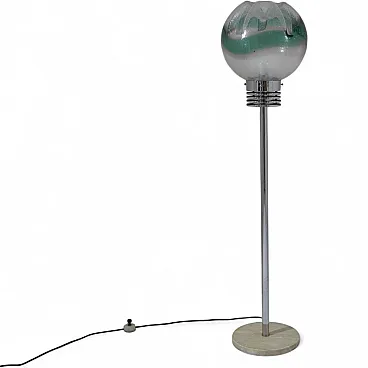 Floor lamp with marble and Murano glass base, 1950s
