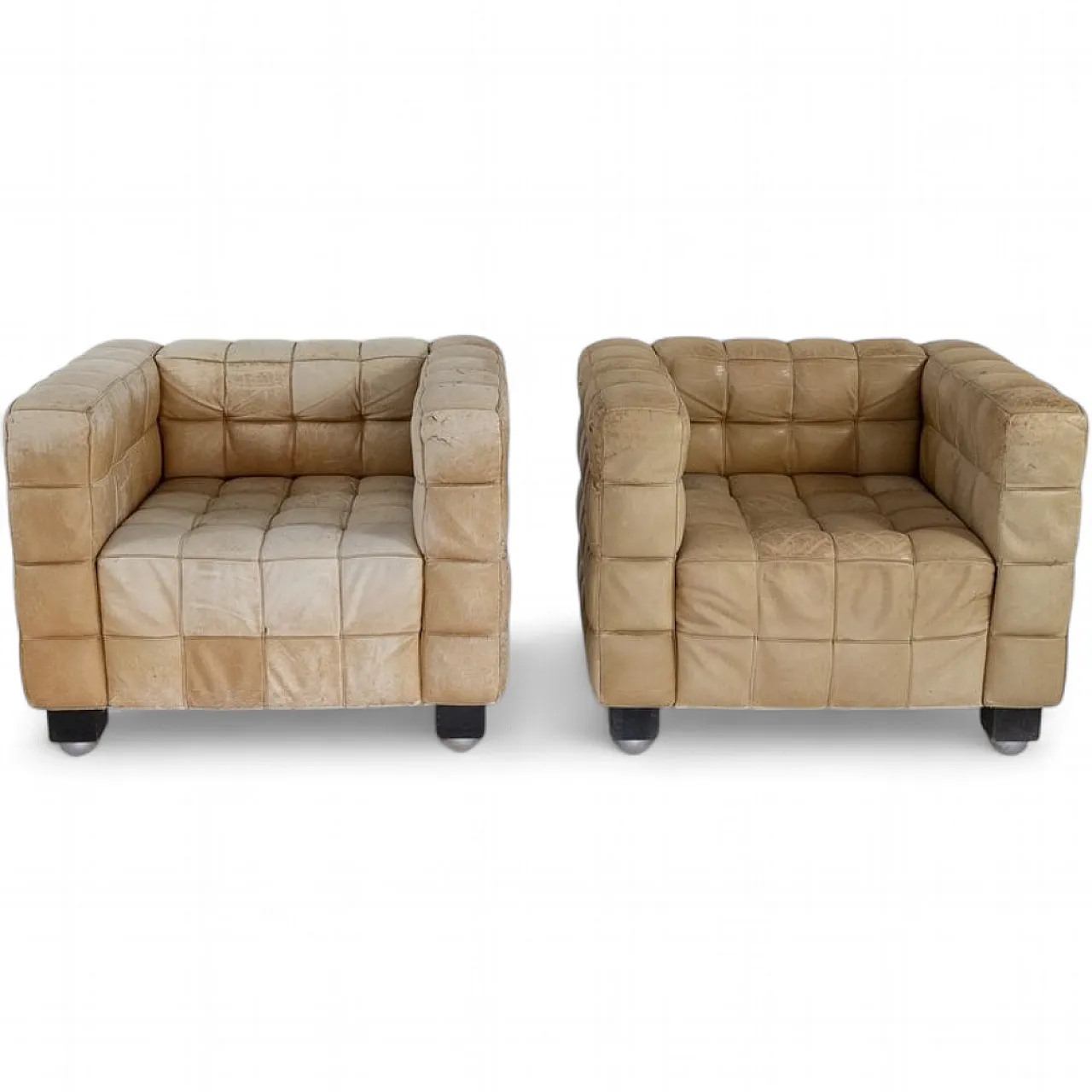 Coppia di Poltrone Kubus di Josef Hoffmann per Wittmann, fine '800 12