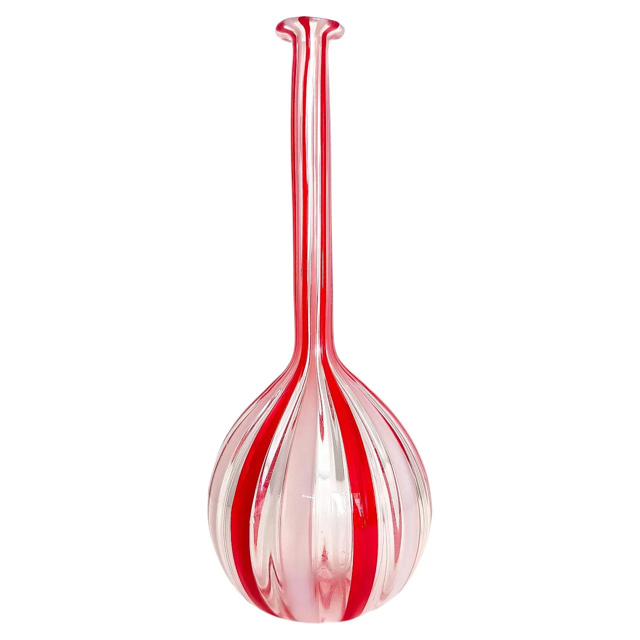 Glass bottle vase in the style of Gio Ponti, 1970s 1