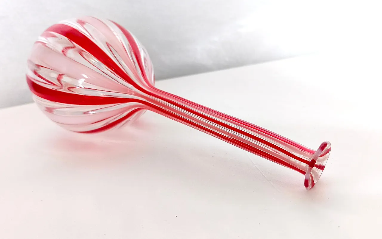 Glass bottle vase in the style of Gio Ponti, 1970s 6