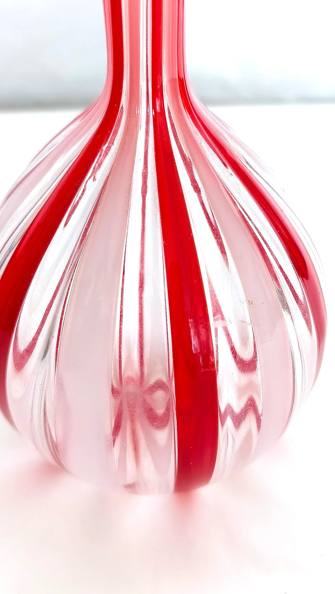 Glass bottle vase in the style of Gio Ponti, 1970s 8