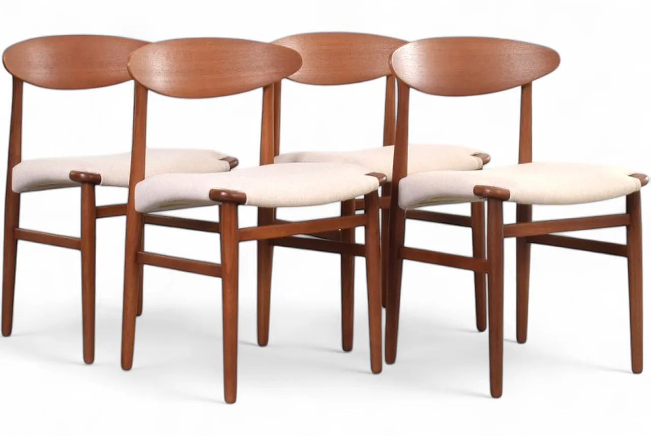 Danish Teak Dining Chairs by Ejner Larsen & Aksel Bender Madsen, 1960s 13