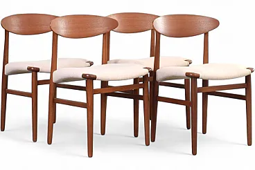 Danish Teak Dining Chairs by Ejner Larsen & Aksel Bender Madsen, 1960s