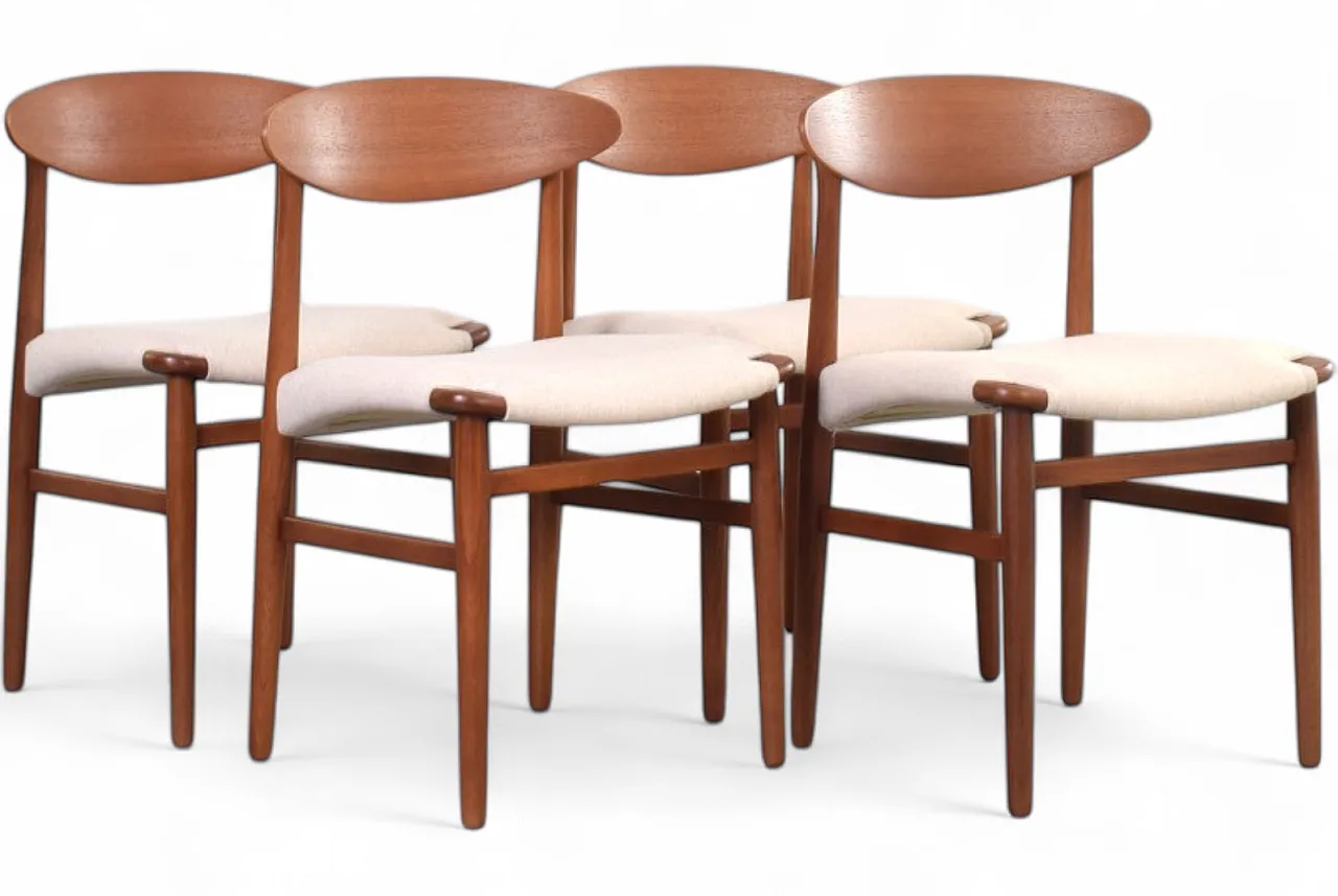 Danish Teak Dining Chairs by Ejner Larsen & Aksel Bender Madsen, 1960s 14