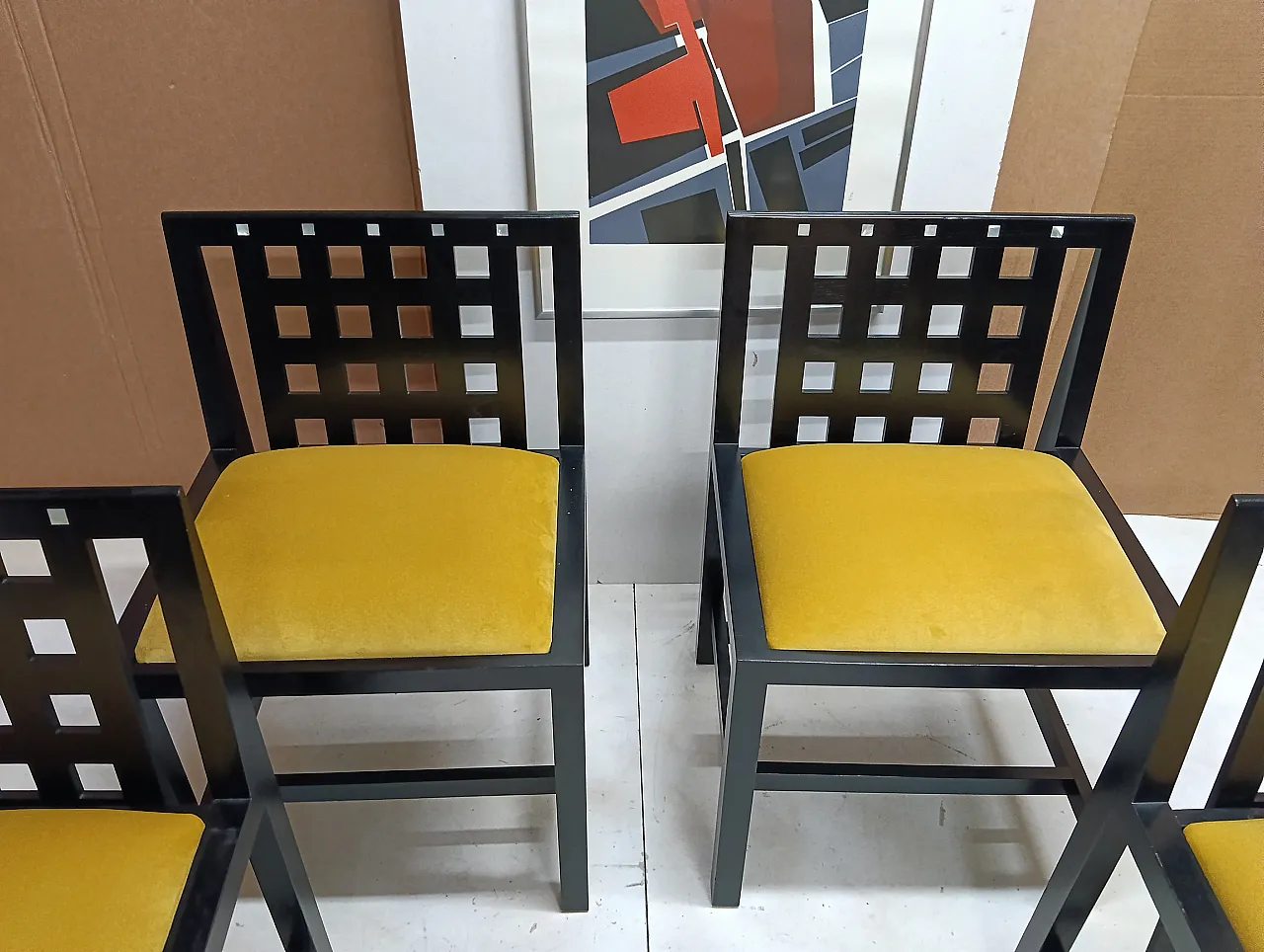 ALIVAR MVSEVM Set di 4 sedie 844 in velluto Senape 38