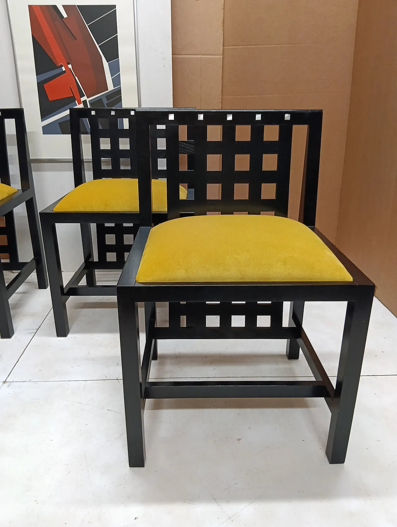 ALIVAR MVSEVM Set di 4 sedie 844 in velluto Senape 43