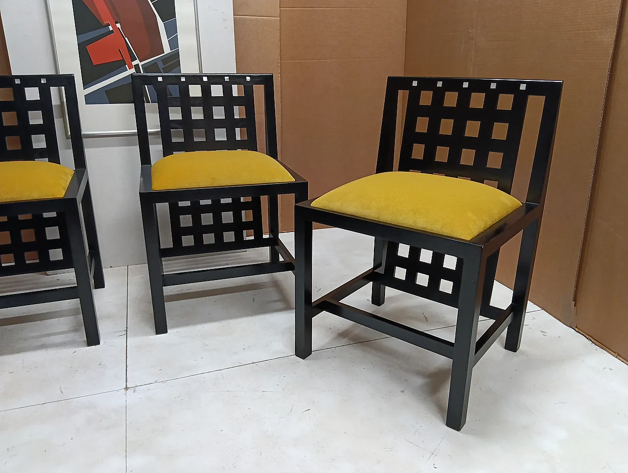 ALIVAR MVSEVM Set di 4 sedie 844 in velluto Senape 58