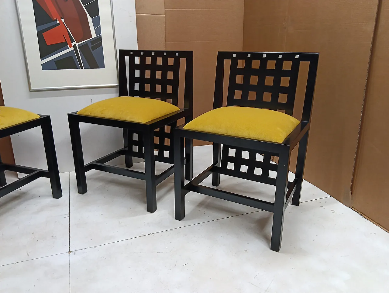 ALIVAR MVSEVM Set di 4 sedie 844 in velluto Senape 88