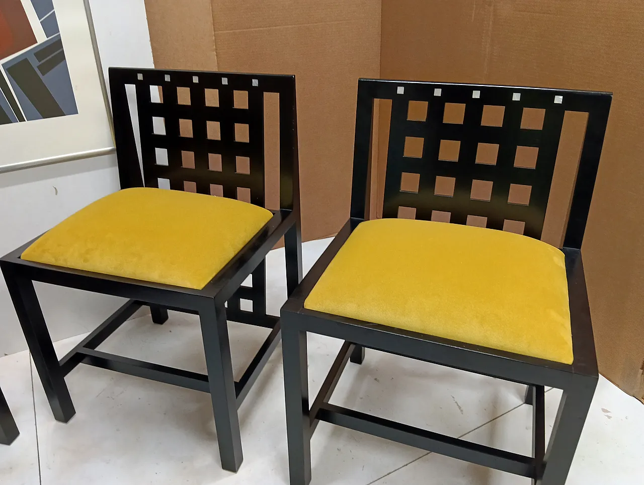 ALIVAR MVSEVM Set di 4 sedie 844 in velluto Senape 115