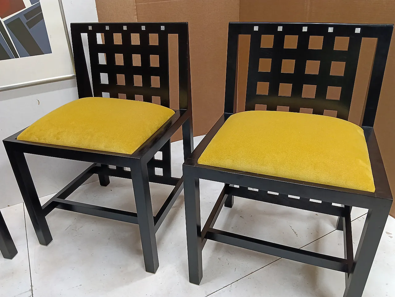 ALIVAR MVSEVM Set di 4 sedie 844 in velluto Senape 117