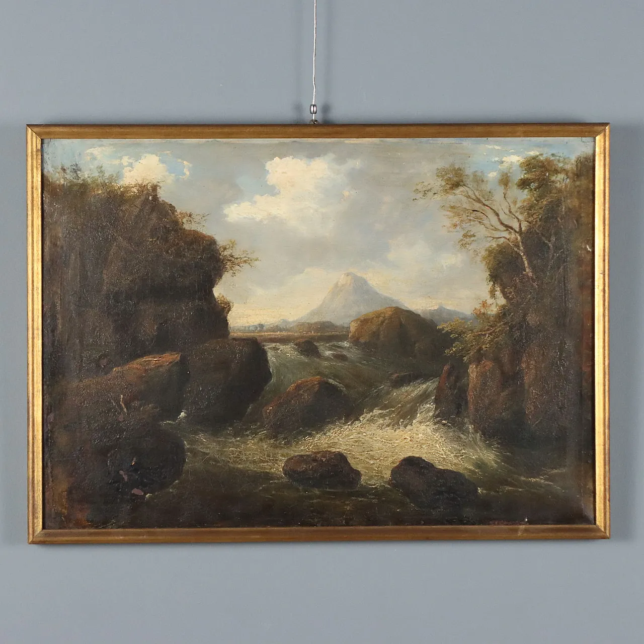 Landscape with River, oil on canvas, 19th century 1