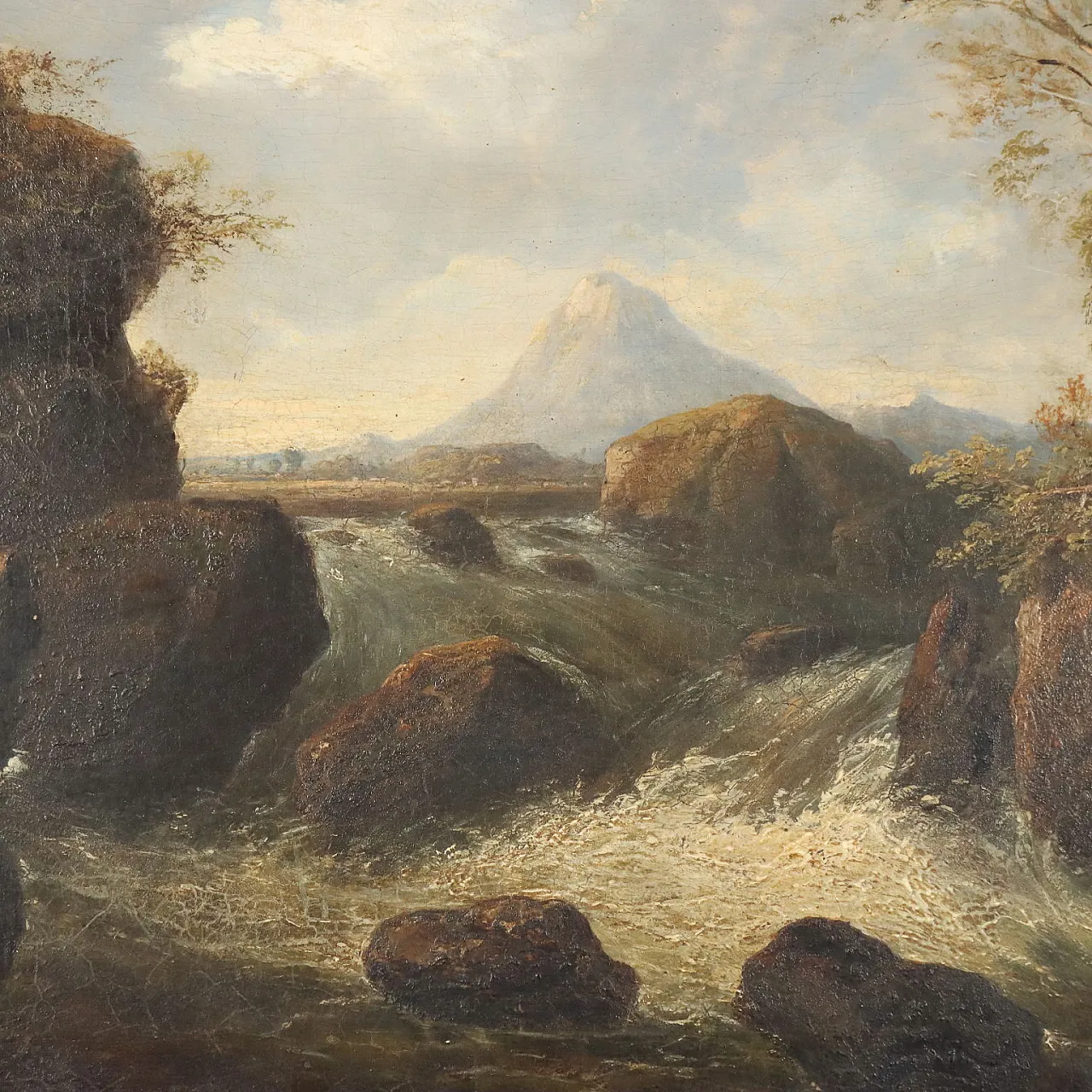 Landscape with River, oil on canvas, 19th century 3