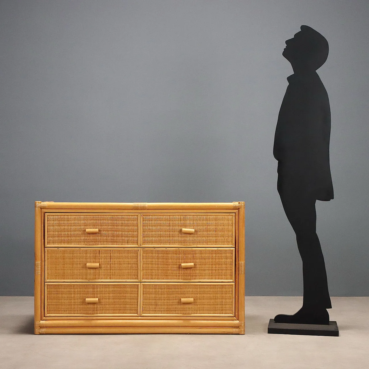 Wicker dresser, 1980s 2